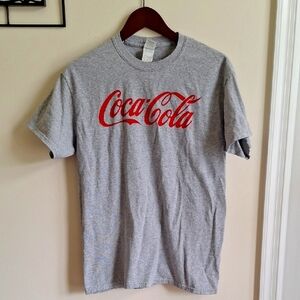 🎁Coca-Cola Gray and Red Short Sleeve Tee Size M FREE with Bundle Purchase